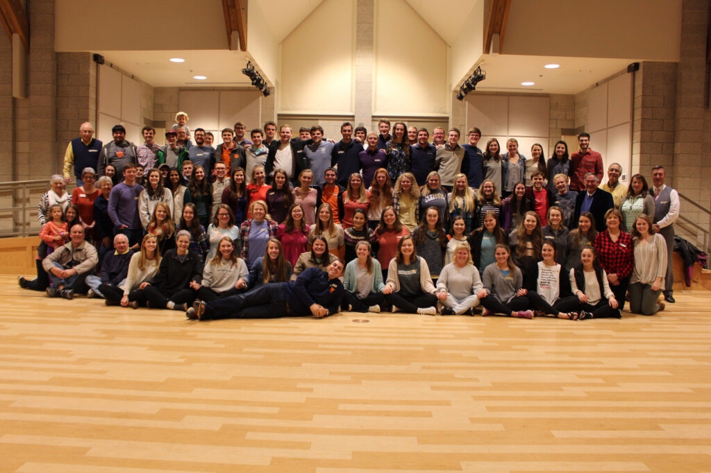 large group gathered in the Christian Life Center